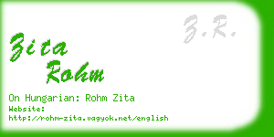 zita rohm business card